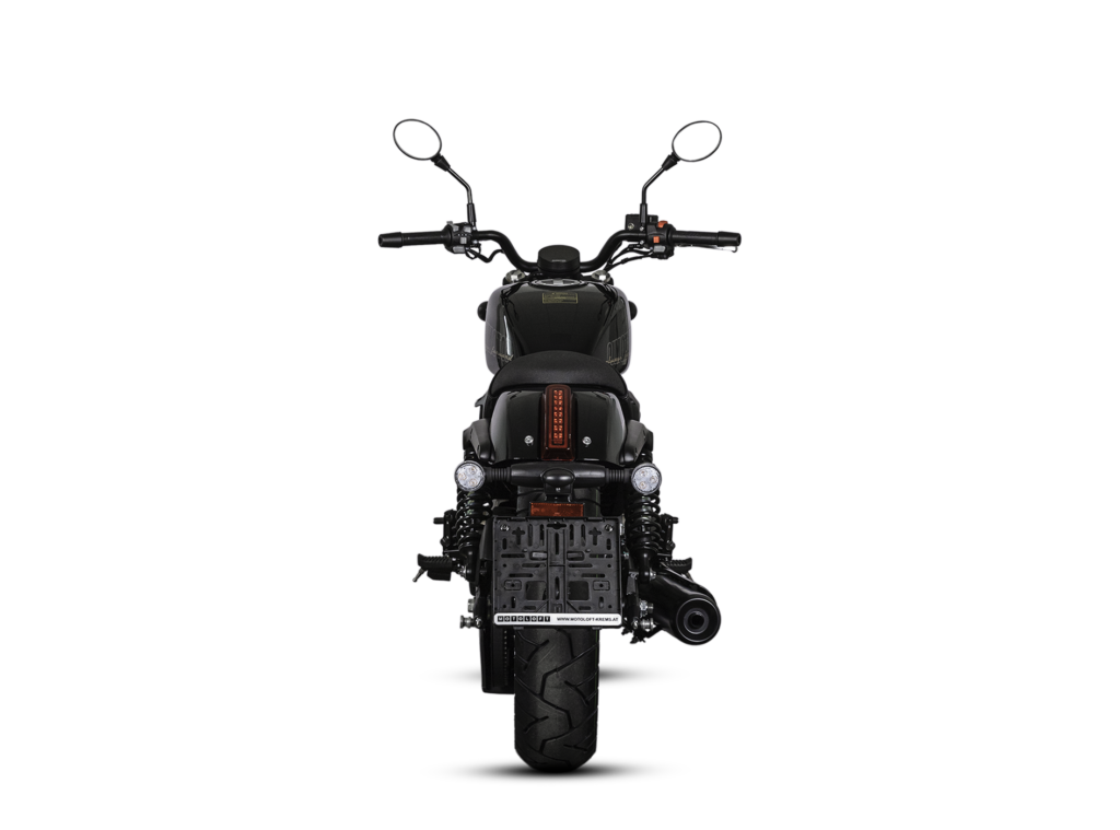 QJMOTOR SRV 12 in Schwarz – Heckansicht
