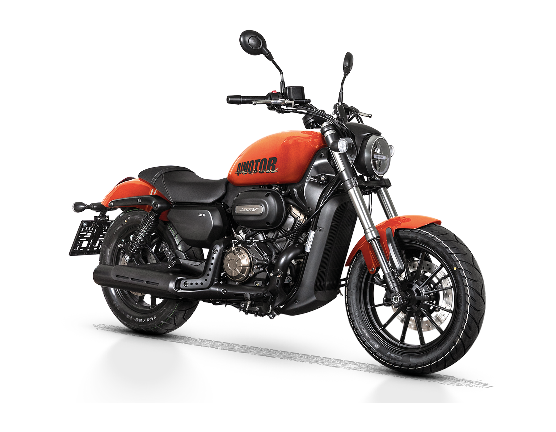 QJMOTOR SRV 12 in Orange – Dreiviertelansicht