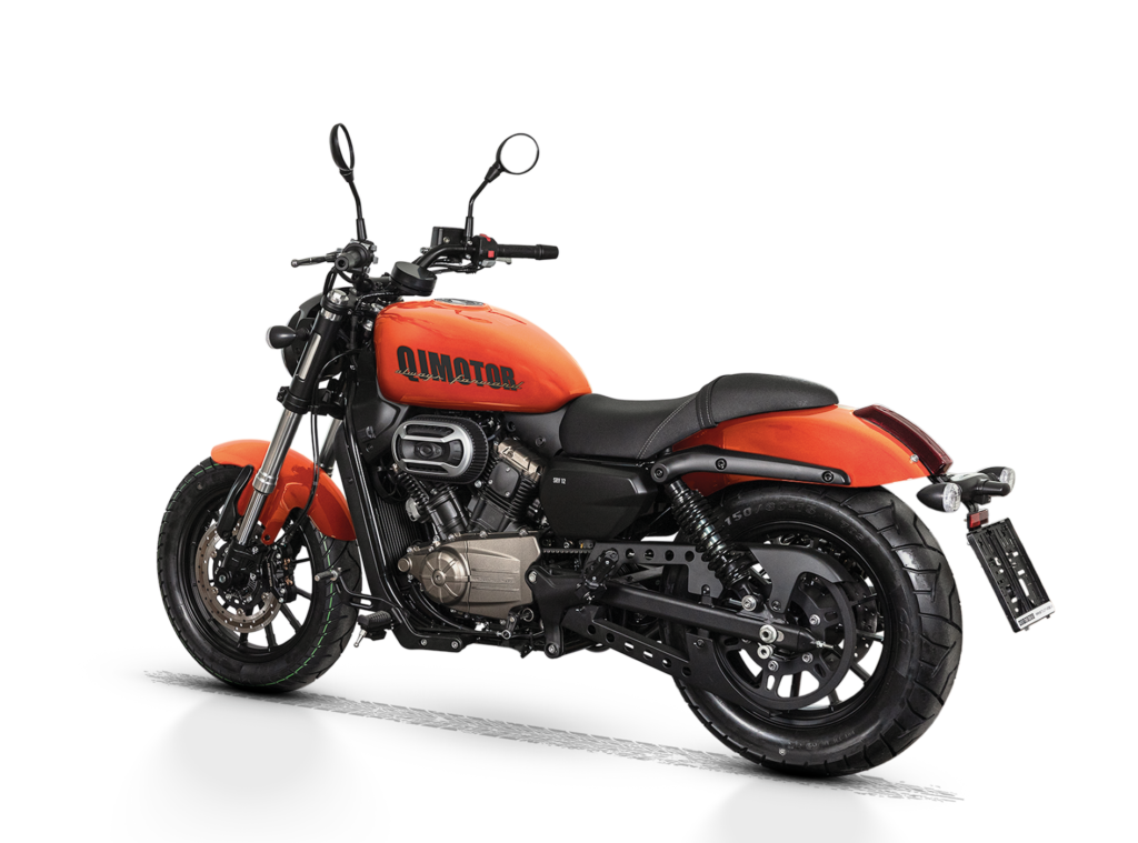 QJMOTOR SRV 12 in Orange – Heckansicht
